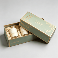 Boîte cadeau en papier personnalisée avec logo en or et argent, impression à chaud, couvercle et base, pour l'emballage de pots de bougies