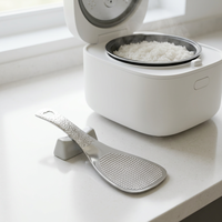 Cuillère à riz en acier inoxydable 304, spatule à riz pour cuiseur à riz, cuillère à riz pour purée de pommes de terre et salades