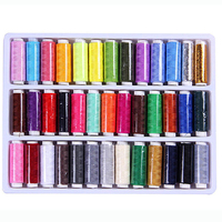 Máquina de rollo de hilo de poliéster 100% de colores mezclados, hilo de coser bordado a mano para Kit de costura casera