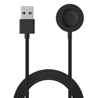 Câble de charge magnétique USB 2.0 noir de 1 m pour montre connectée, tressé, compatible avec Fossil Gen 4/5/6, Emporio Armani, Skagen Falster 2, Misfit Vapor 2