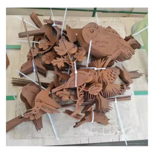 Ornement de jardin en métal en forme de silhouette d'oiseau rouillé, décoration sur le thème des oiseaux à patine rouille - Product Image 5