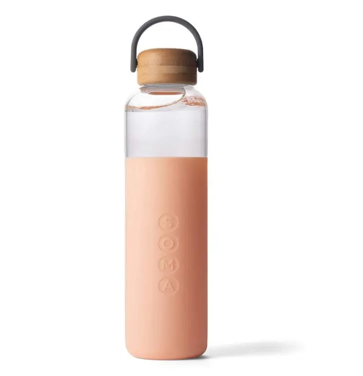 Botol Air Kaca Bebas BPA dengan Silicone Sleeve17oz