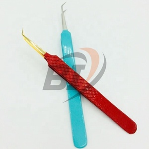 Pinzas de extensión de pestañas de acero inoxidable de grado profesional personalizadas al por mayor agarre fuerte sostenible punta puntiaguda recubierta de color - Product Image 5