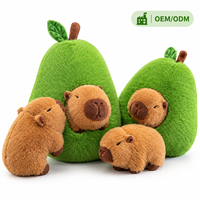 Boneka Kapibara Alpukat Custom OEM, Boneka Buah Lepas Pasang, Boneka Kapibara Lucu untuk Dekorasi Rumah dan Hadiah