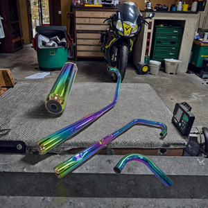 Silenciador de Escape para Motocicleta de Alto Rendimiento para NKD125 / SL125 / AK125S |   Escape de Competición Tornasol Neo Chrome |   Piezas Modificadas para 125cc - Product Image 2