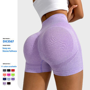 Pantalones cortos OEM personalizados de cintura alta para mujer, ropa de gimnasio sin costuras, pantalones cortos de yoga para Fitness, ropa con logotipo personalizado, pantalones cortos de gimnasio sin costuras para mujer - Product Image 5