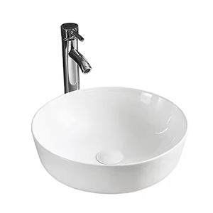 Lavabo à main moderne en céramique blanche Lavabo vasque d'art moderne pour réservoirs de toilettes de comptoir de salle de bains - Product Image 1