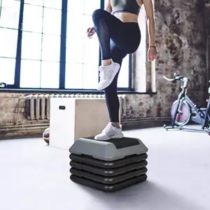 Adjustable High Step Aerobics Platform Bench Home Gym Fitness Training Workout Aerobic Stepper Step Platforms