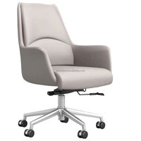 Chaise de bureau ergonomique moderne à dossier moyen pivotante pour la maison, l'école, l'hôpital et l'hôtel, avec base métallique réglable en hauteur