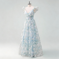 Robe d'été à imprimé floral pour femmes - Style plissé sans manches coupe trapèze, tenue décontractée fluide pour invitées de mariage