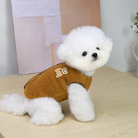 Veste chaude pour chien avec motif d'ours, en polaire douce, avec poche boutonnée, pour l'automne et l'hiver, pour chat, chiot