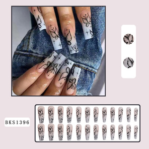 Presse personnalisée sur 24 pièces patchs pour ongles <span class=keywords><strong>faux</strong></span> ongles simples <span class=keywords><strong>automne</strong></span> et hiver presse sur ongles pour les femmes - Product Image 5