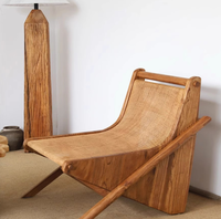 Fauteuil d'appoint moderne en bois noir massif avec base en corde tressée et coussin en lin pour hôtel, salon, villa, salle de séjour