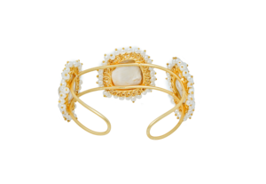 Elegante Brazalete Hecho a Mano con Cuentas de Piedra Natural y Perlas para Mujer, Brazalete Abierto Ajustable, Joyería Bohemia - Product Image 2