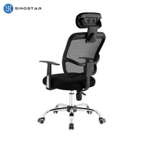 Chaise de bureau ergonomique pivotante à dossier mi-haut en maille avec base en acier pour ordinateur et gaming