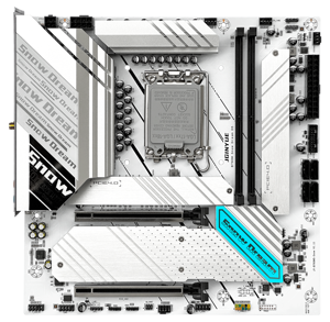 JGINYUE B760M-Snow梦想主板LGA 1700支持英特尔酷睿I3/i5/i7/<span class=keywords><strong>i9</strong></span> 12/13处理器双通道DDR5内存全新 - Product Image 1