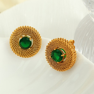 Pendientes vintage con cristal ovalado y engaste de garra de aleación de zinc para mujer, joyería de fiesta - Product Image 2