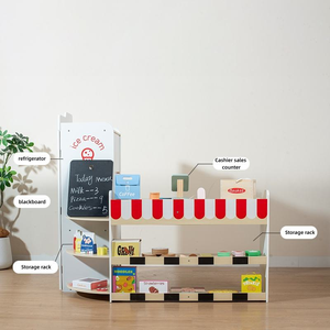 Juguetes Educativos Montessori, Múltiples Productos <span class=keywords><strong>de</strong></span> Simulación, Refrigerador Luminoso <span class=keywords><strong>de</strong></span> Madera, Juego <span class=keywords><strong>de</strong></span> Imitación <span class=keywords><strong>de</strong></span> Supermercado <span class=keywords><strong>para</strong></span> Niños - Product Image 2