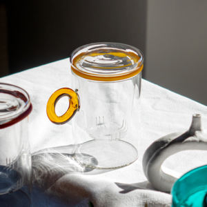 Juego de Tazas de Café y Té de Vidrio de Borosilicato Ecológico, Marca WD LIFESTYLE, Hecho en Italia, Estilo Europeo, Modelo para Té de la Tarde - Product Image 1