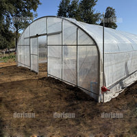 Grande serre agricole durable Tunnel élevé à faible coût Cadre froid PE Maison et agriculture commerciale