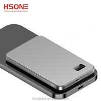 Magsafered Ultra Thin Aluminum Alloy Magnetic Wireless 2-in-1 Power Bank 20W Fast Charger 5000mAh Pure Cobalt Battery LED Type-C