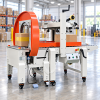 Système de renforcement automatique des cartons d'expédition, ligne de scellage de boîtes avec enroulement de ruban adhésif à 360 degrés pour la logistique e-commerce