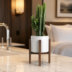 Soporte Ajustable de Bambú para Plantas de Interior, Marrón, de un Solo Nivel, Soporte de Pared para Plantas, Estilo Moderno de Mediados de Siglo, Estante para Macetas para Cocina - Product Image 5