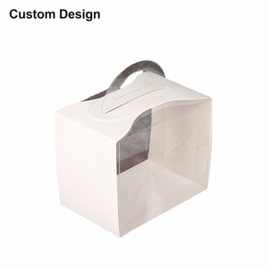 Scatola Pieghevole in <span class=keywords><strong>Cartone</strong></span> Bianco per Torte con Finestra Parzialmente Trasparente, Confezione per Negozi di Dolci e Vendita al Dettaglio di Torte Intere - Product Image 1