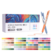 Ensemble de stylos gel en plastique pour dessin acrylique Languo New 144 couleurs, pointe 0,7 mm