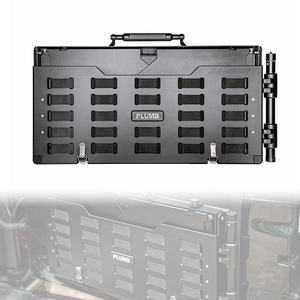 Étagère de coffre arrière pliable en aluminium de haute qualité, double couche, table de hayon, support de rangement pour Defender, noir - Product Image 1