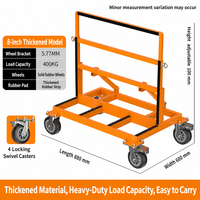 Chariot de manutention pliable pour portes et fenêtres en verre de 800 kg, chariot de transport robuste pour le déplacement de matériaux lourds
