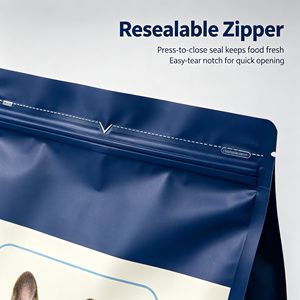 Sac d'emballage pour aliments pour animaux de compagnie imprimé sur mesure, pochette en plastique refermable avec fermeture éclair pour le stockage des friandises pour chiens et chats - Product Image 4