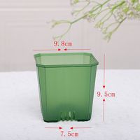 Pot Pembibitan Plastik Transparan Putih Hitam 10*9.5CM, Pot Mini dengan Lubang Drainase, Pot Persegi Bening untuk Sukulen dan Kaktus