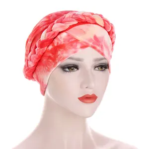 HZO-18153女性天鹅绒头巾包头包裹预绑扭曲编织帽化疗癌毛帽