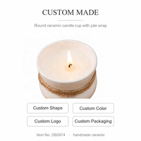 Porte-bougie en céramique blanche fait main, pot à bougie aromatique, logo personnalisé, tasse de remplissage de cire, décoration nordique pour la maison, cadeau