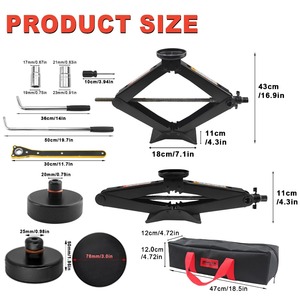 Kit de cric à ciseaux <span class=keywords><strong>3</strong></span> tonnes pour <span class=keywords><strong>Tesla</strong></span> <span class=keywords><strong>Model</strong></span> Y <span class=keywords><strong>3</strong></span> S X avec patins de cric en caoutchouc et clés en L, outil de <span class=keywords><strong>changement</strong></span> de pneus - Product Image 2