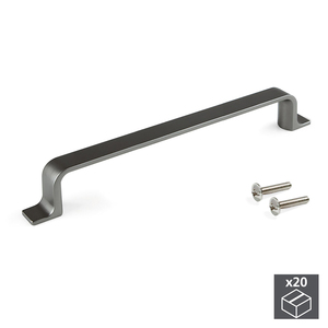 EMUCA 9169652 manici mobili in stile antico 160 mm centro distanza 20 pezzi in pelle ottone titanio per uso guardaroba - Product Image 3