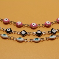 Collier pour femme Qiannuo Qn51 en acier inoxydable de luxe avec pierres naturelles colorées, résistant à l'eau, durable, bijoux tendance