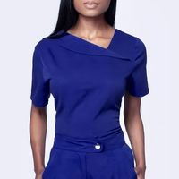 Combinaison de travail Yilong à col bateau, pantalon droit taille haute pour infirmières, uniforme médical personnalisé ODM