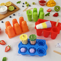 Moule à glace en silicone à 6 cavités en forme de coquille pour la maison, pour la préparation de bâtonnets glacés, de glaces et de sorbets faits maison