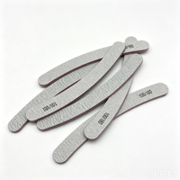 Lime à ongles zébrée double face personnalisée en forme de banane K, grain 100/180, durable, lavable, réutilisable, pour manucure professionnelle