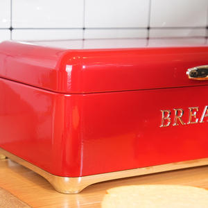 Boîte à pain Crown, pot de rangement rouge, rectangulaire, hermétique, anti-poussière, pour la cuisine - Product Image 1
