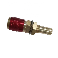 Adaptateur de gaz refroidi à l'eau en laiton bleu rouge de 8mm raccord rapide pour prise de torche de soudage TIG MIG MAG