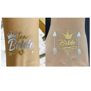 Tattoo Sticker Gold Metallic Waterproof Tattoo Stickers for Party Face Tattoo Customized