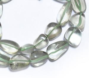 Green <b>Amethyst</b> Nugget Beads Smooth Polished Gemstone Beads 8x10mm To 9x15mm - Product Image 2