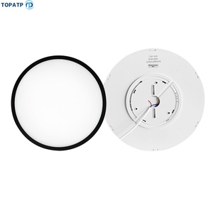 Plafonnier LED moderne rond blanc et <span class=keywords><strong>noir</strong></span> 24W 28W 38W 48W en ABS pour salon, couloir, toilettes, extérieur - Product Image 1