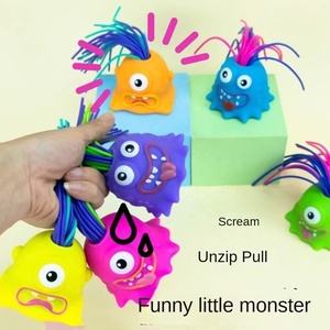 Juguete Antiestrés de Goma con Sonido, Monstruo de Goma Divertido para Apretar, con Pelo para Jalar, para Niños y Adultos, Regalo de Broma para Fiestas - Product Image 3
