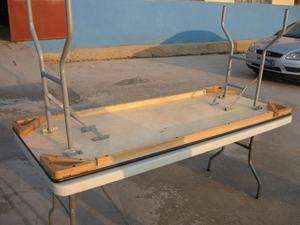 Dîner mariage jardin <span class=keywords><strong>table</strong></span> rectangulaire en bois banquet <span class=keywords><strong>table</strong></span> d'extérieur pliante en bois <span class=keywords><strong>fer</strong></span> commercial - Product Image 6