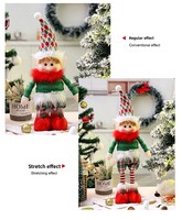 Figurine de Père Noël Gnome Tricotée Extensible à Hauteur Réglable pour Table, Décoration de Cheminée et Cadeau de Noël Hiver