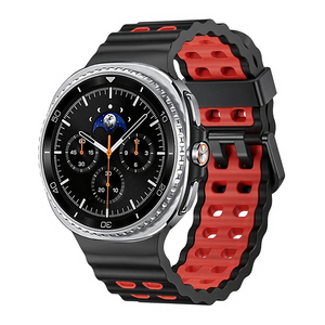 Replacement Ocean‑Style Two‑Tone <b>Silicone</b> Sports <b>Watch</b> Band for Samsung Galaxy Watch9/Watch8/8 Classic - Product Image 1